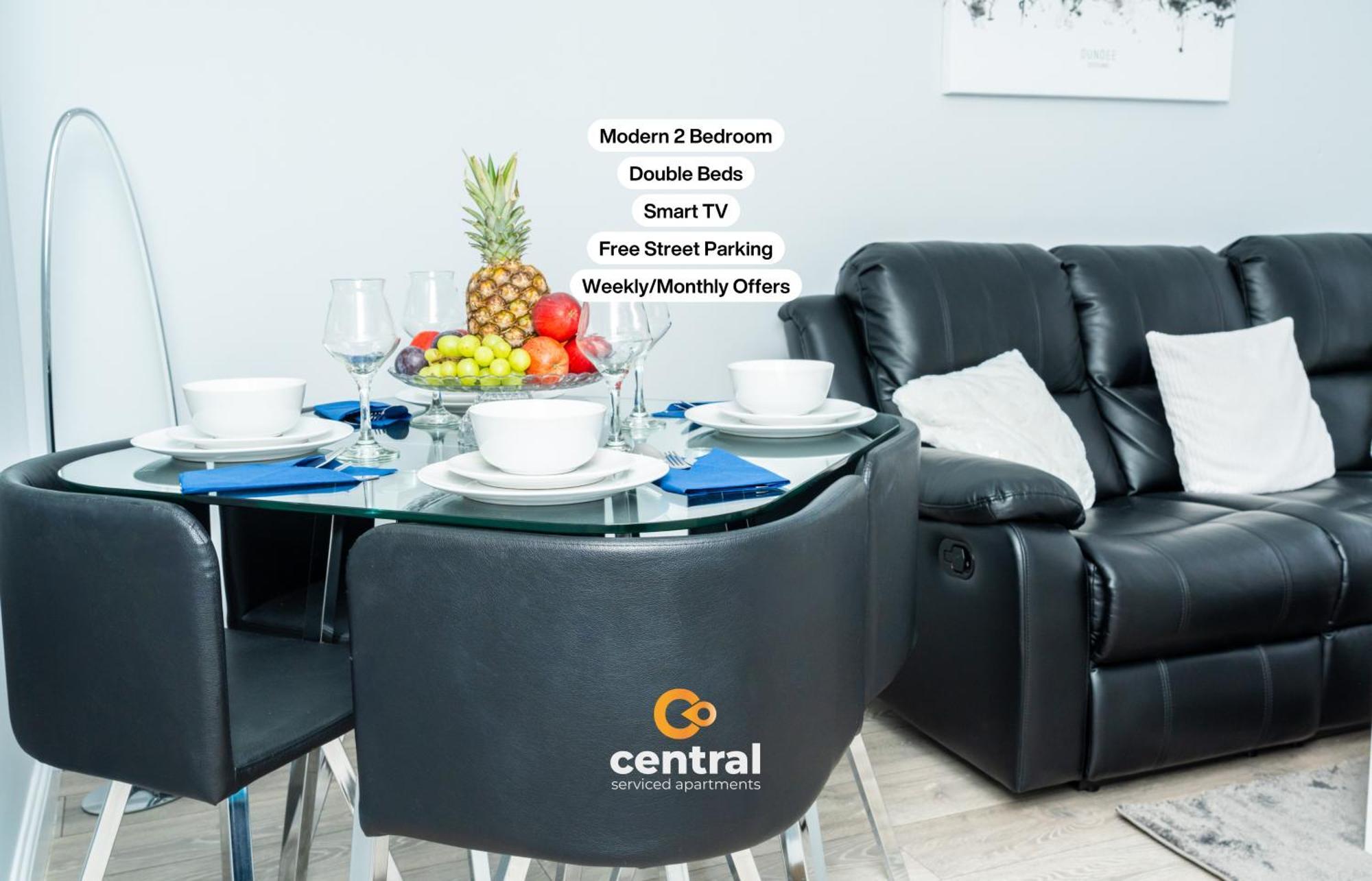 Central Serviced Apartments - 2 Bedroom - Ground Floor - Monthly & Weekly Bookings Welcome - Free Street Parking - 2 Double Beds - Wifi - Smart Tvs In Rooms - Fully Equipped - Heating 24-7 - Contractor & Short Stay Favourite ดันดี ภายนอก รูปภาพ